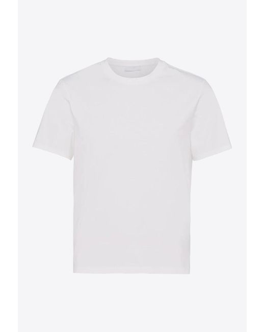 Prada White Basic Crewneck T-Shirt for men