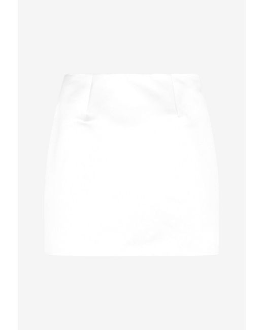 Prada White Silk Mini Skirt