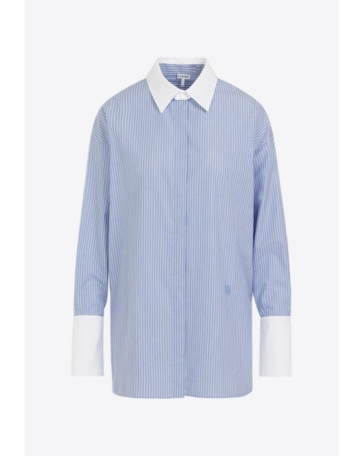 Loewe Blue Deconstructed Long-Sleeved Shirt