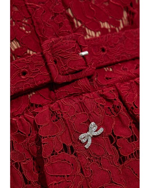 Self-Portrait Women's Red Lace Peplum Midi Dress -  www.rajagirimanappuram.com