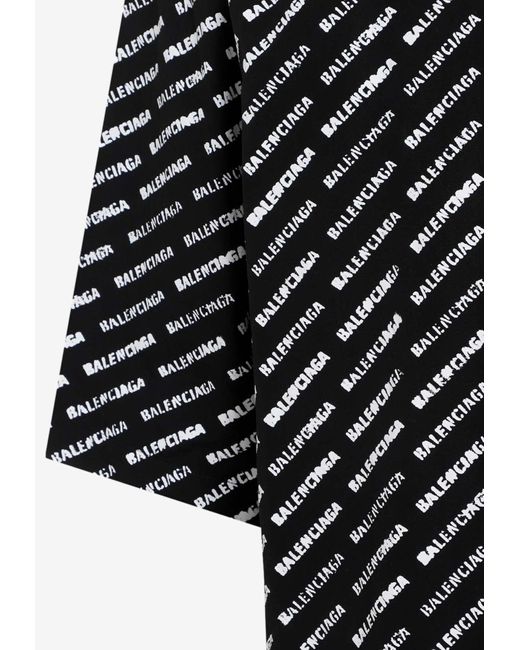 Balenciaga Black Large Fit Logo Shirt for men
