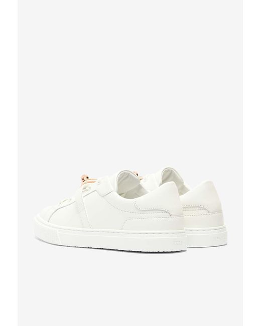 Hermès White Day Rose Kelly Buckle Sneakers