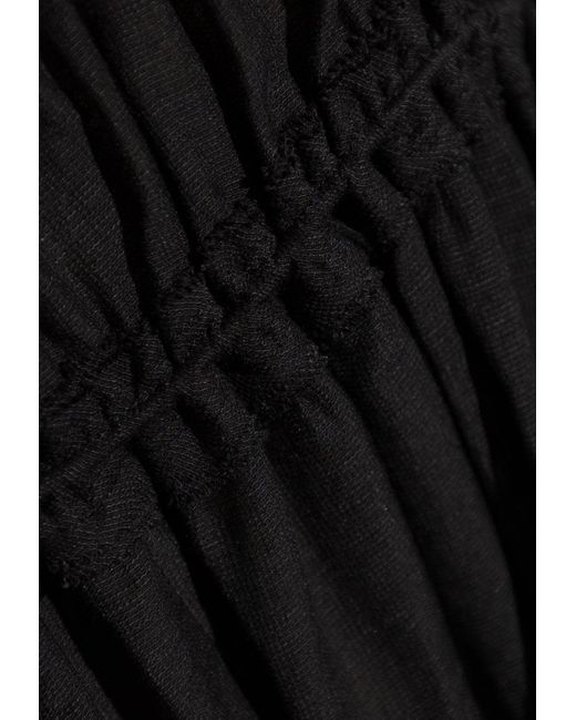 Tory Burch Black Sleeveless Rushed Mini Dress