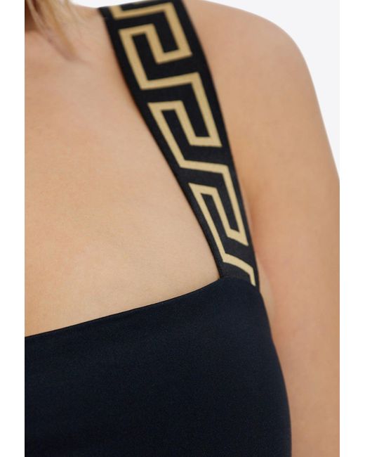 Versace Black Jacquard Bikini Top