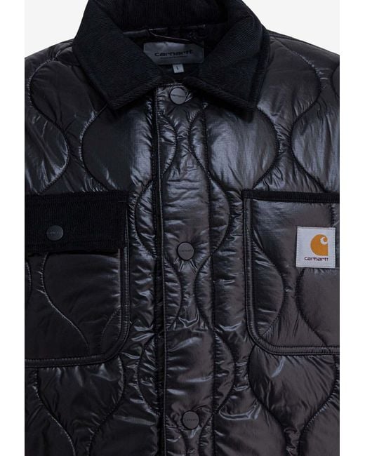 Carhartt Black Oscar Chore Buttoned Jacket for men