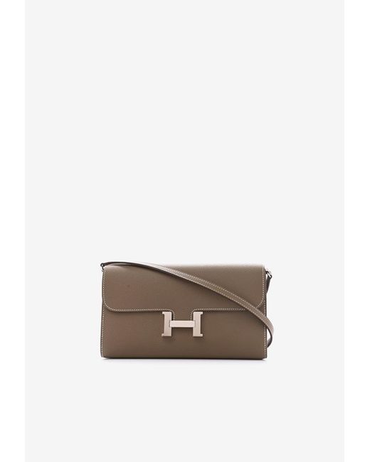 Hermès White Constance Long To Go Wallet