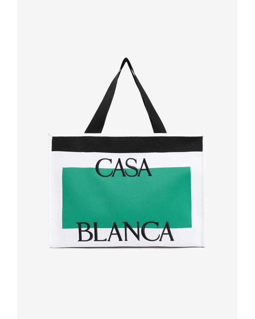 Casablancabrand Green Logo Tote Bag for men