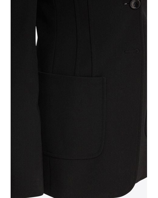 Max Mara 'Anagni'ブレザー Max Mara Anagni Single-Breasted Cut-Out Blazer in Black | Lyst