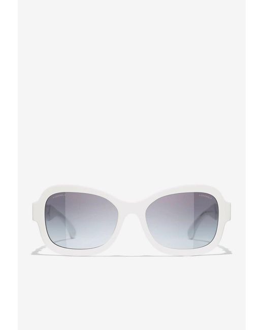 Chanel Metallic Rectangle Sunglasses