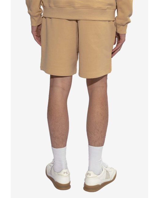 Moschino Natural Double Smiley Logo Track Shorts for men