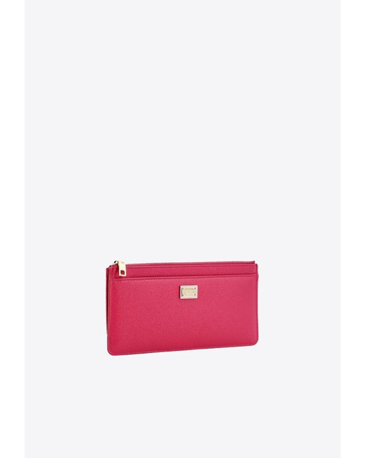 Dolce & Gabbana Pink Large Dauphine Leather Cardholder