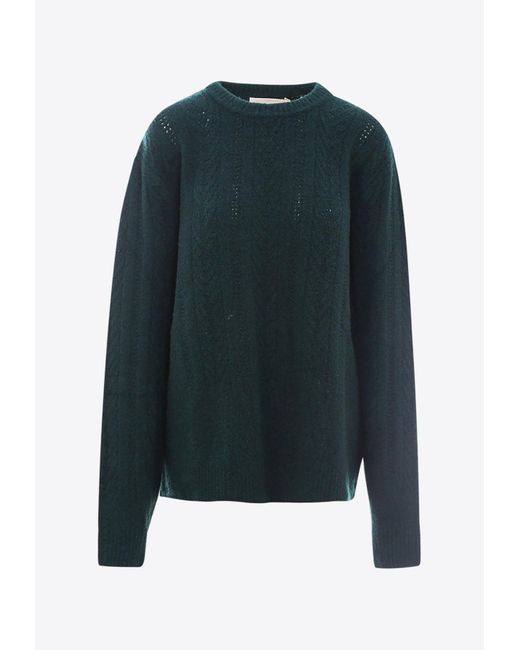 ANYLOVERS Blue Wool-Blend Knitted Sweater for men
