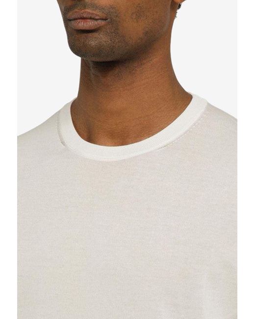 Drumohr White Basic Crewneck T-Shirt for men