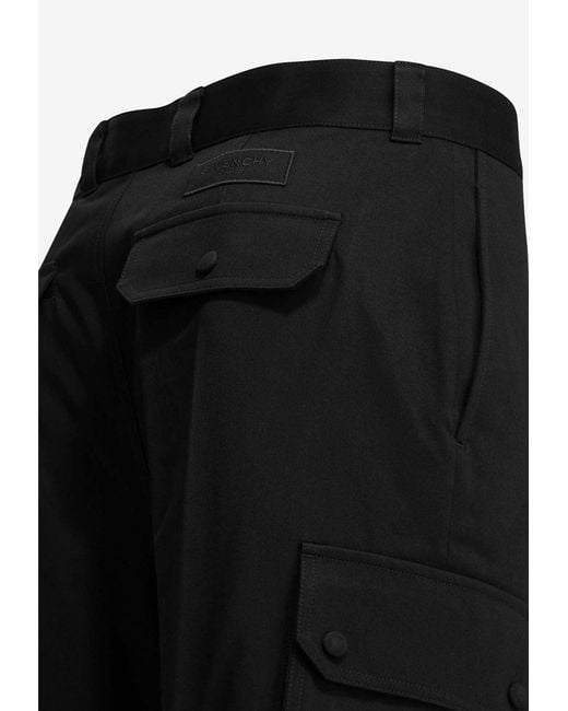 Givenchy Black Logo Patch Cargo Pants for men