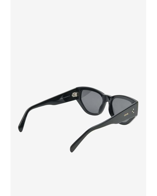 Céline Gray Bold 3 Dots Cat-Eye Sunglasses