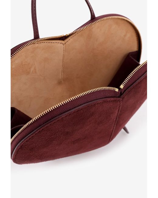 Alaïa Red Le Coeur Suede Crossbody Bag