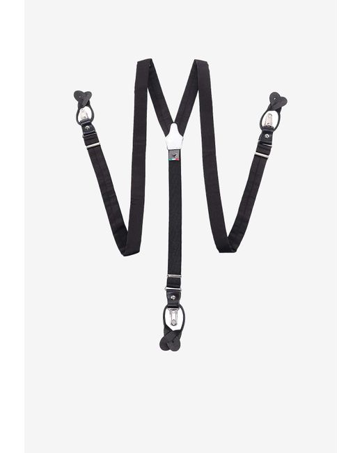 BRETELLE&BRACES Black Stretch Nylon Suspenders for men