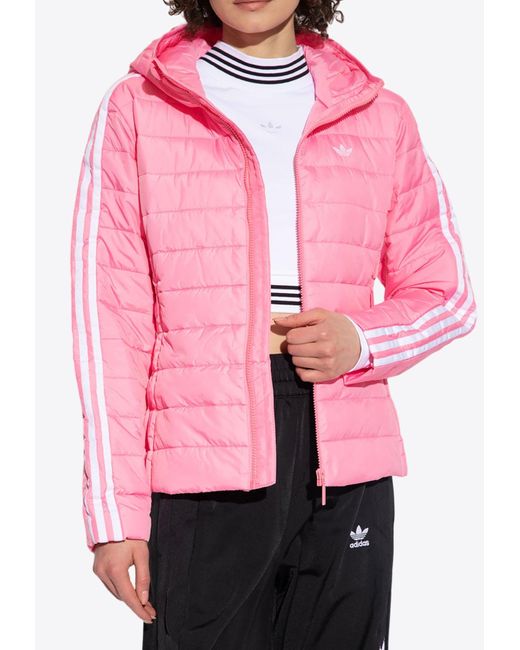Adidas Originals Pink Logo Embroidered Down Jacket