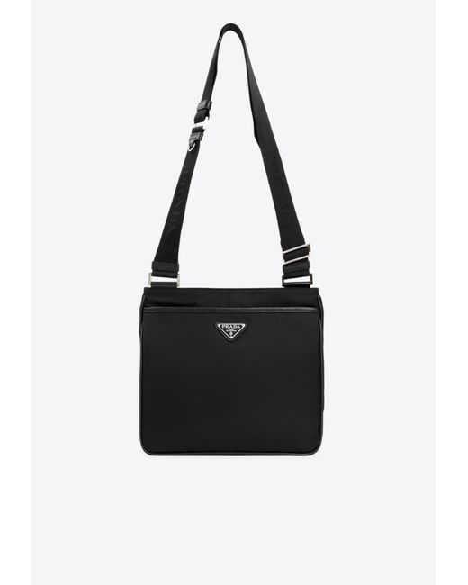 Prada Black Re-Nylon And Saffiano Shoulder Bag for men