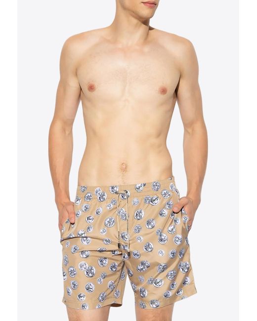 Dolce & Gabbana Blue Coin Print Swim Shorts for men