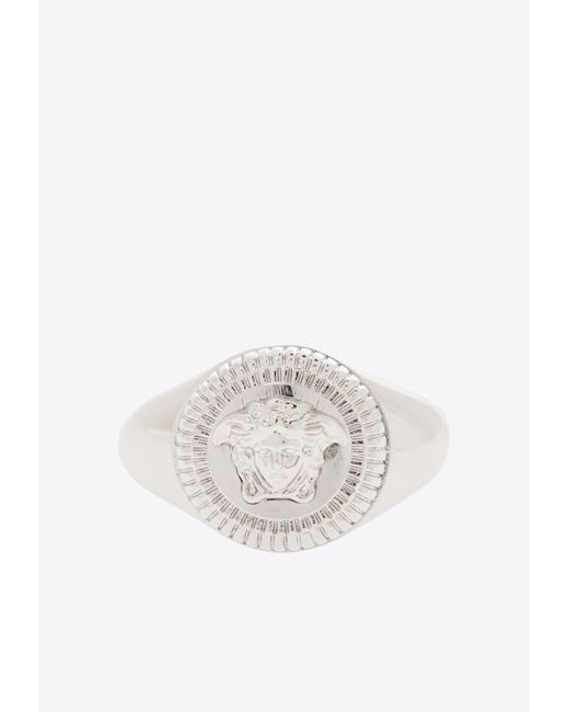 Versace White Medusa Biggie Emblem Ring