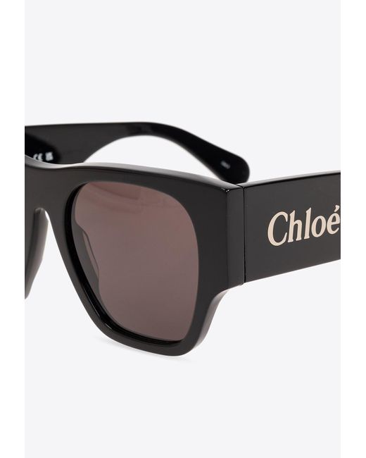 Chloé Gray Naomy Square Framed Sunglasses