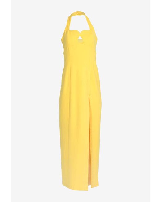 Elliatt Yellow Tuning Halter Gown