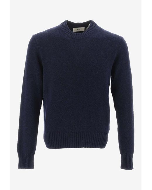 AMI Blue Ami De Coeur Cashmere Wool Sweater for men