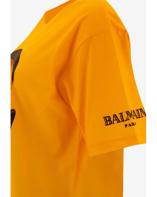 Balmain Yellow X Disney The Lion King Nika Mtwana Print T-Shirt