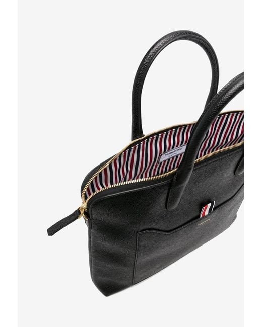 Thom Browne Black Slim Briefcase for men
