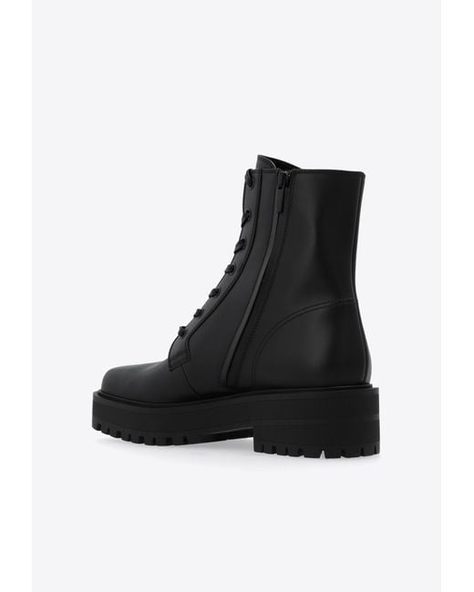 Gianvito Rossi Black Leather Ankle Boots 'Turner'