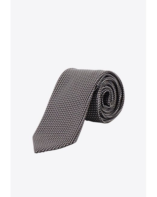 Tom Ford Gray Micro Pattern Silk Tie for men