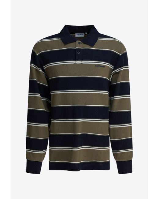 Carhartt Men's Black Malone Long-Sleeved Rugby Polo T-Shirt