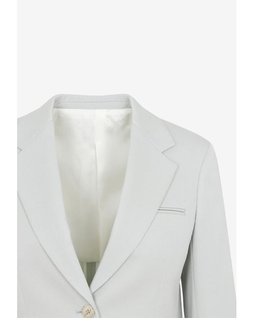Lanvin White Single-Breasted Wool Blazer
