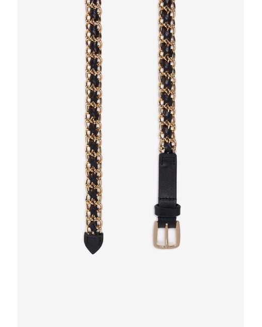 Ba&sh White Brooke Braided Chained Belt