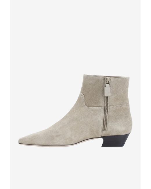 Stuart Weitzman Natural Stassi Suede Ankle Boots