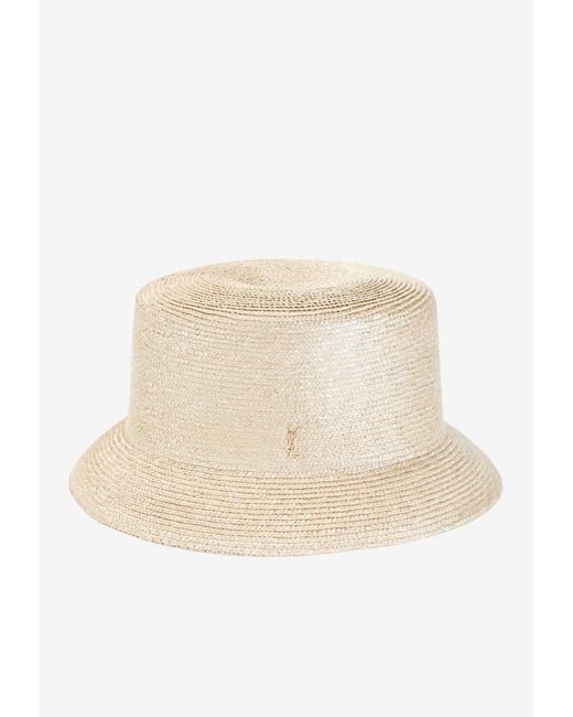 Saint Laurent Natural Essential Straw Hat