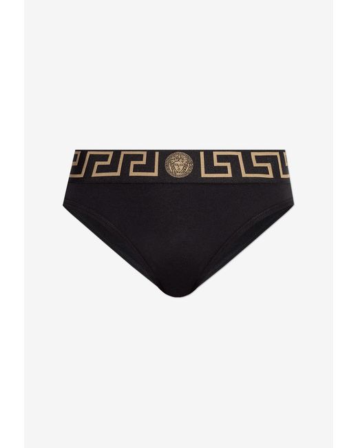 Versace Black Greca Border Briefs