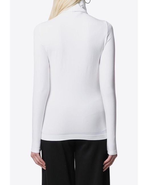 Wolford White Aurora High-Neck Top