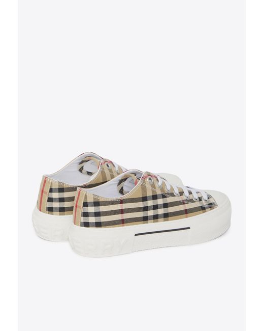 Burberry White Vintage Check Low-Top Sneakers