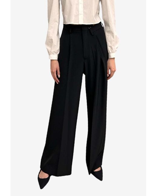 MM6 by Maison Martin Margiela Black Deconstructed Tailored Pants