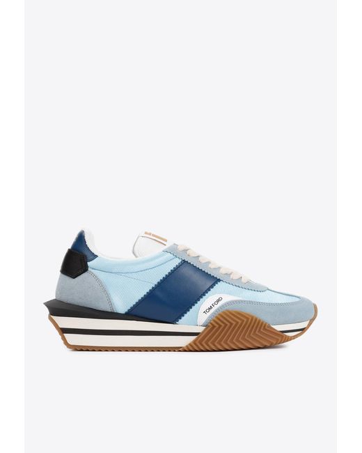Tom Ford Blue Low-Top Paneled James Sneakers for men
