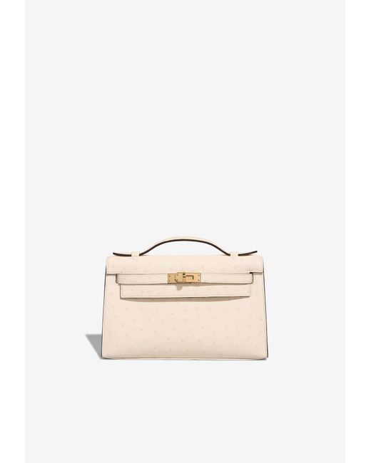Hermès Natural Kelly Pochette Clutch Bag
