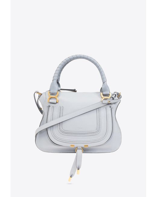 Chloé White Medium Marcie Shoulder Bag