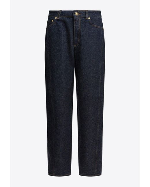 Givenchy Blue Basic Logo-Patch Cocoon Jeans