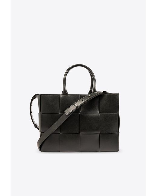 Bottega Veneta Black Small Arco Intrecciato Leather Tote Bag for men