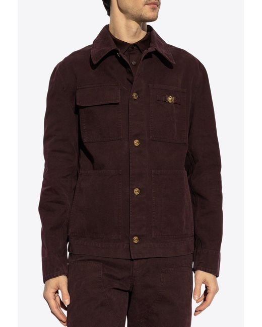 Versace Brown Medusa Biggie Field Jacket for men