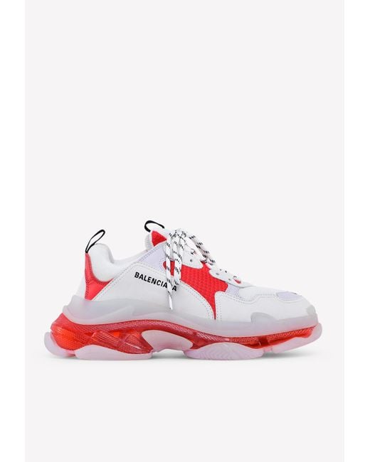 balenciaga triple s red clear sole
