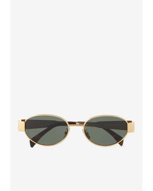 Céline Green Triomphe Oval Sunglasses