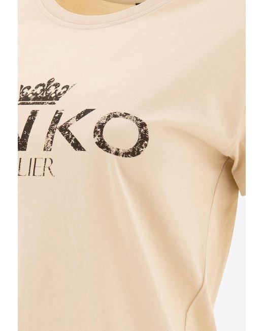 Pinko Natural Logo Print T-Shirt